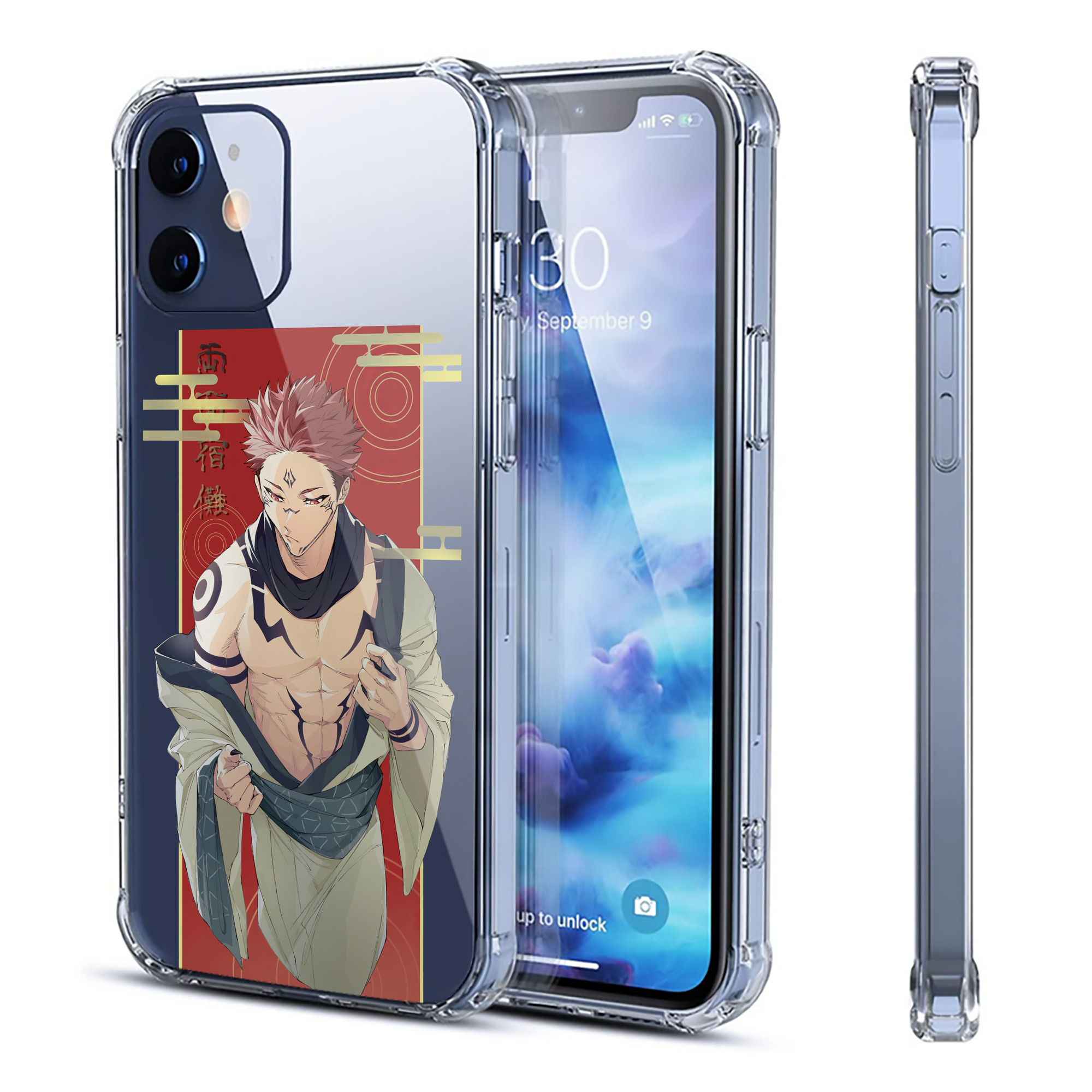 （画像用） 呪術廻戦 Jujutsu Kaisen 【iPhone 12シリーズ対応】透明スマホケース（クリアソフトケース）